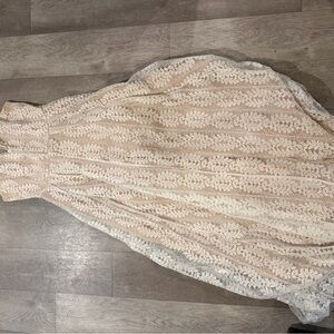 Ivory Lace Strapless Gown